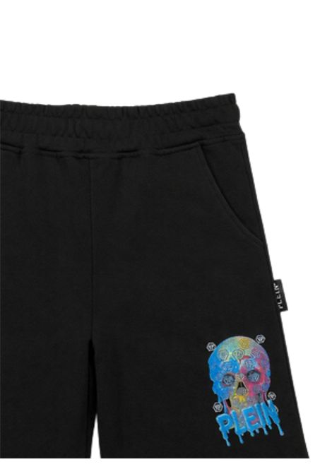 Black cotton Bermuda shorts for children Philipp Plein | BBE247NERO